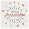 SANTEX General Birthday "Joyeux Anniversaire" Birthday Large Lunch Napkins, White and Rose Gold, 10 Count 3660380076148