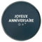 SANTEX General Birthday "Joyeux Anniversaire" Birthday Large Lunch Paper Plates, Blue and Silver, 9 Inches, 10 Count