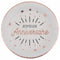 SANTEX General Birthday "Joyeux Anniversaire" Birthday Large Lunch Paper Plates, White and Rose Gold, 9 Inches, 10 Count 3660380076131