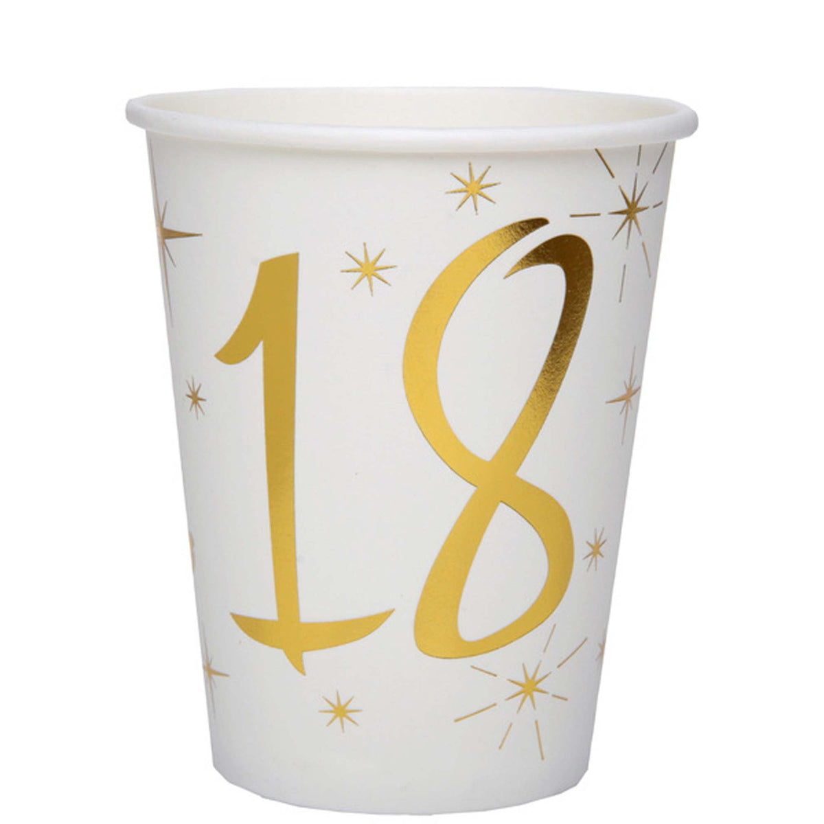 SANTEX General Birthday Starry Golden Age 18th Birthday Party Paper Cups, 9 Oz, 10 Count 3660380040453