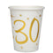 SANTEX General Birthday Starry Golden Age 30th Birthday Party Paper Cups, 9 Oz, 10 Count 3660380040477