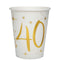SANTEX General Birthday Starry Golden Age 40th Birthday Party Paper Cups, 9 Oz, 10 Count 3660380040484