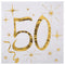 SANTEX General Birthday Starry Golden Age 50th Birthday Large Lunch Napkins, 20 Count 3660380040651