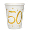 SANTEX General Birthday Starry Golden Age 50th Birthday Party Paper Cups, 9 Oz, 10 Count 3660380040491