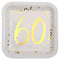 SANTEX General Birthday Starry Golden Age 60th Birthday Large Square Lunch Paper Plates, 9 Inches, 10 Count 3660380040422