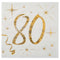 SANTEX General Birthday Starry Golden Age 80th Birthday Large Lunch Napkins, 20 Count 3660380040682