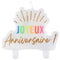 SANTEX General Birthday White "Joyeux Anniversaire" Birthday Cake Candle, 1 Count 3660380113607