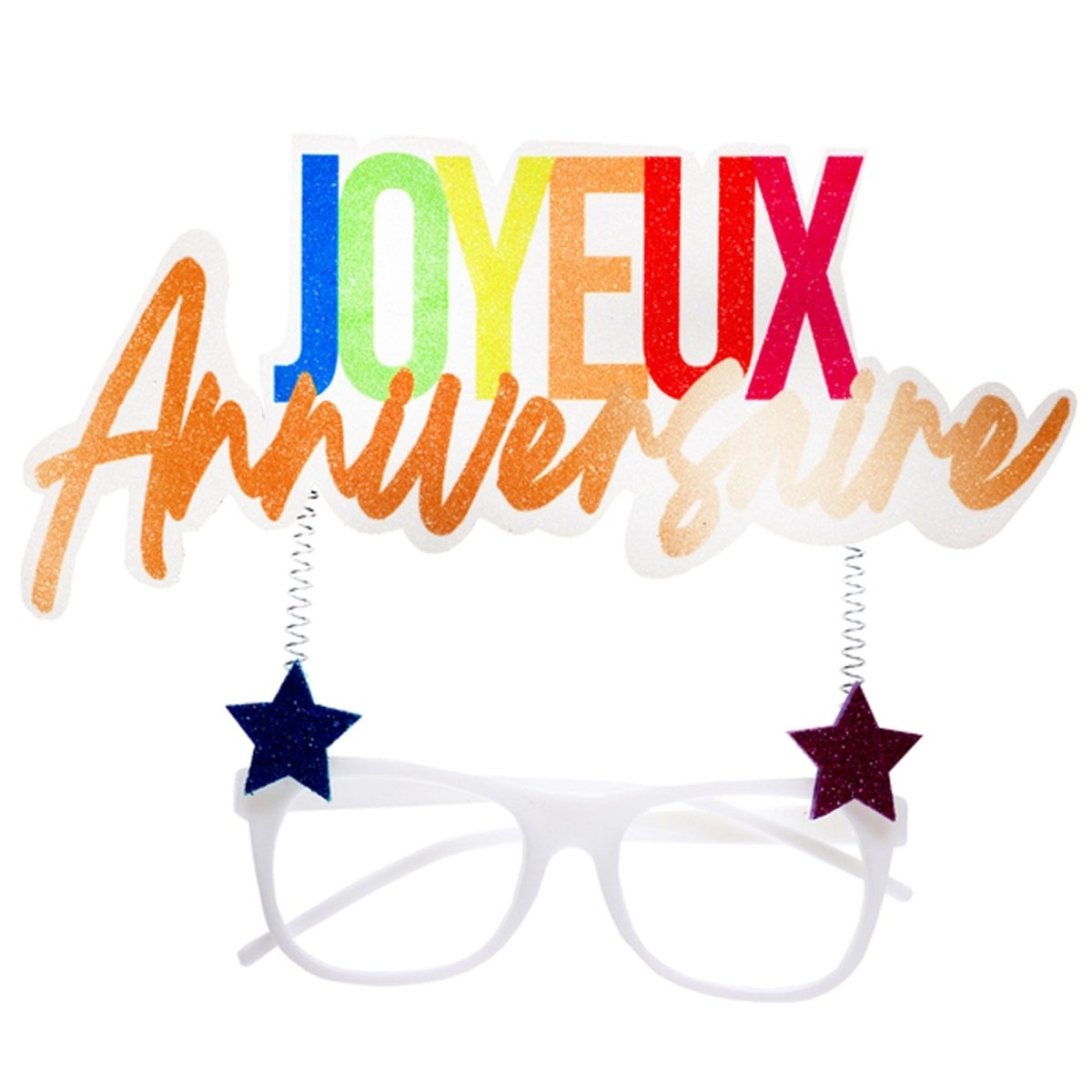 SANTEX General Birthday White "Joyeux Anniversaire" Glasses, 1 Count 3660380113874
