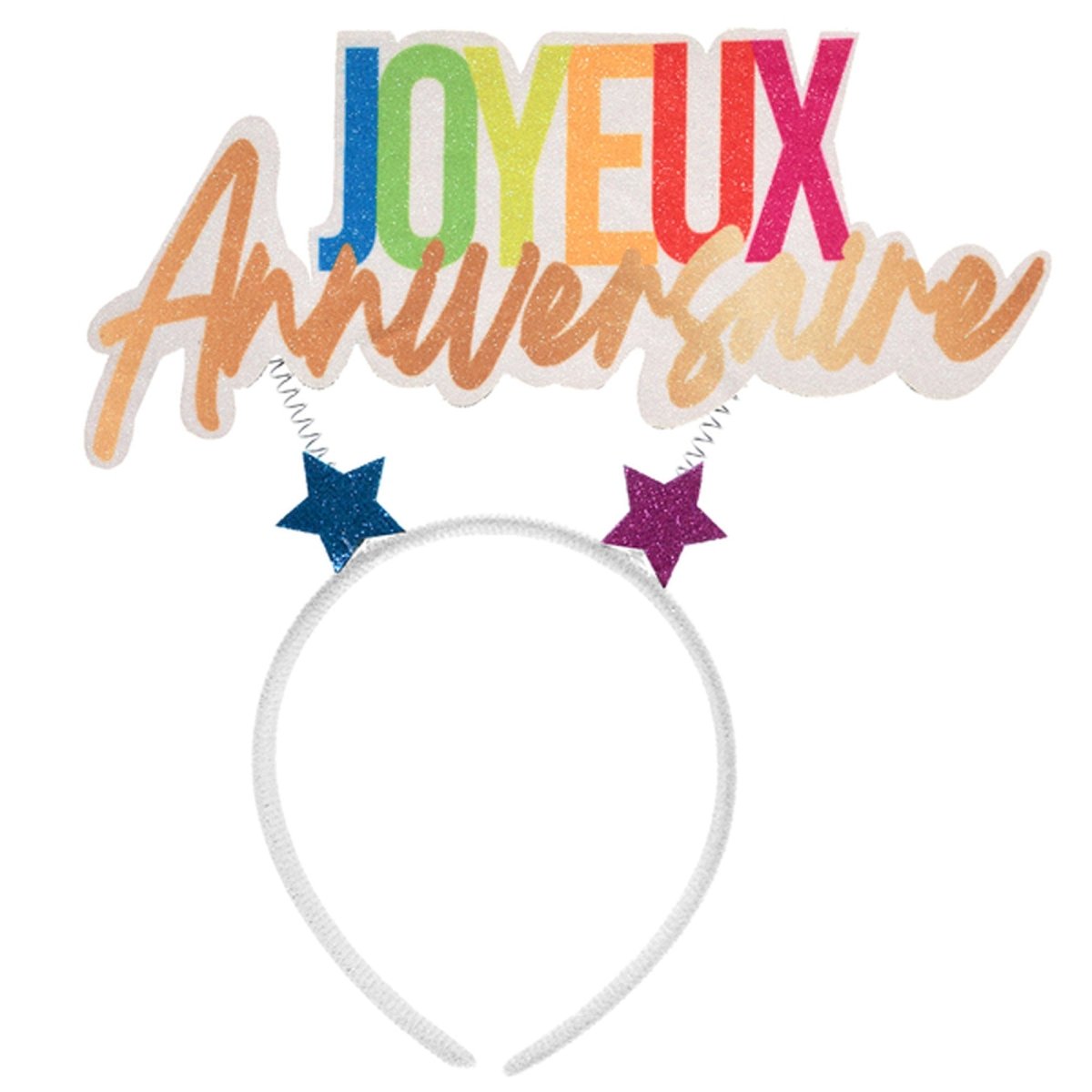 SANTEX General Birthday White "Joyeux Anniversaire" Headband, 1 Count 3660380113850