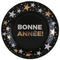 SANTEX New Year "Bonne Année" Champagne Large Lunch Paper Plates, 9 Inches, 10 Count 3660380114895