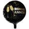 SANTEX New Year "Bonne Année" Champagne Round Foil Balloon, 18 Inches, 1 Count 3660380114956