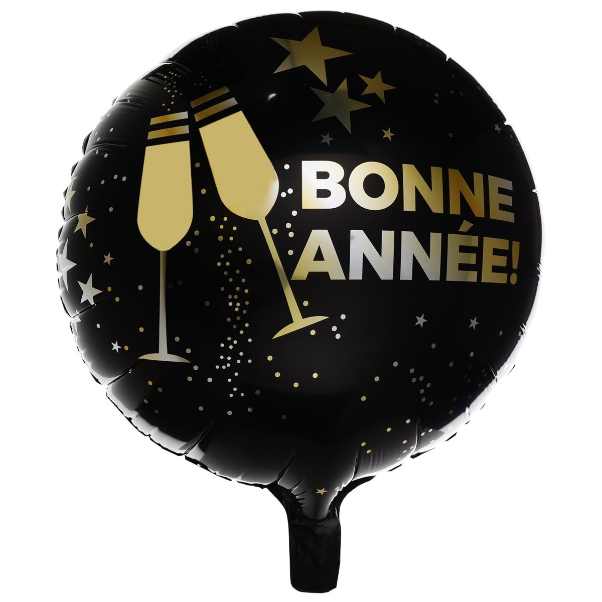 SANTEX New Year "Bonne Année" Champagne Round Foil Balloon, 18 Inches, 1 Count 3660380114956