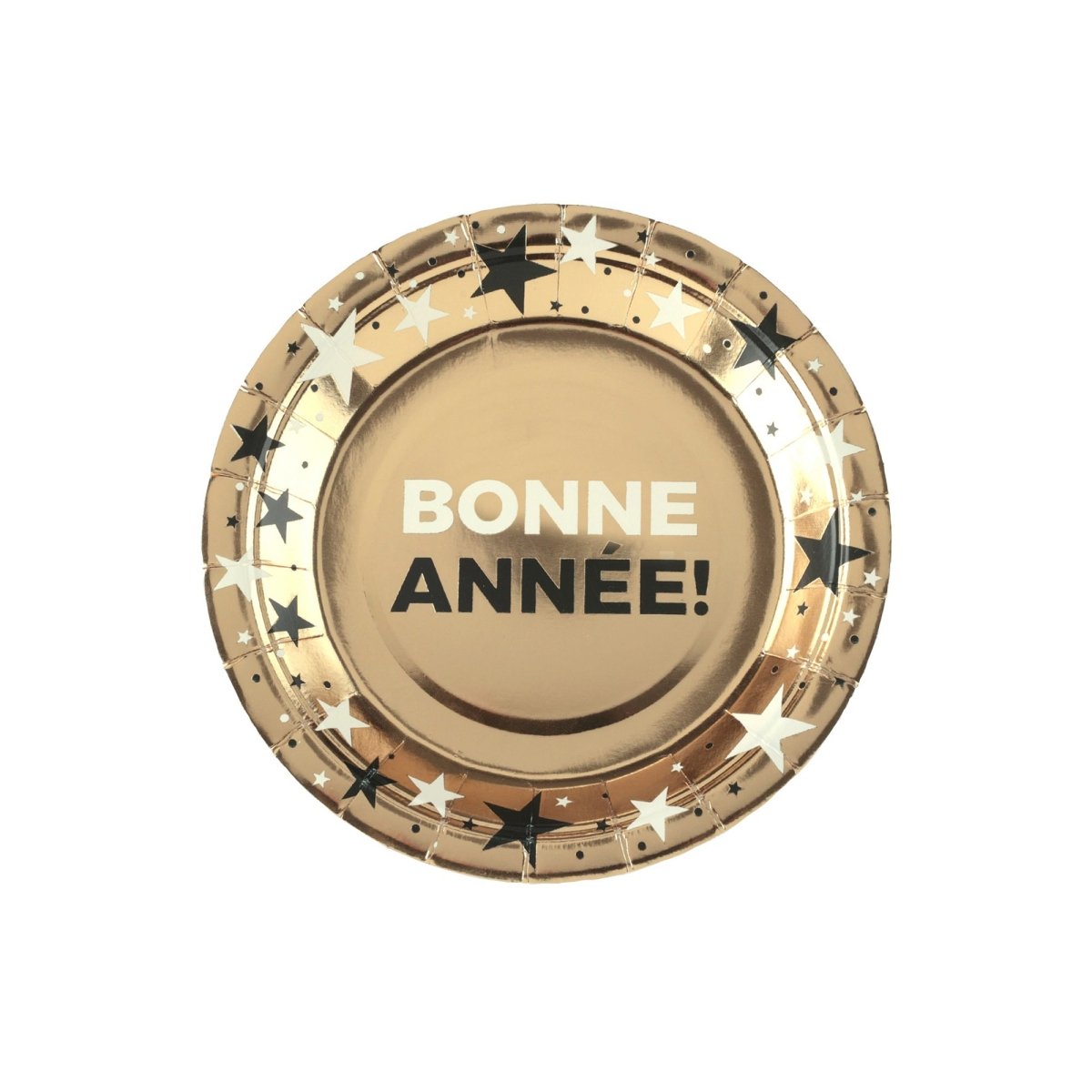 SANTEX New Year "Bonne Année" Champagne Small Dessert Paper Plates, 7 Inches, 10 Count 3660380114888
