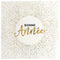 SANTEX New Year "Bonne Année" Large Lunch Napkins, White and Gold, 10 Count