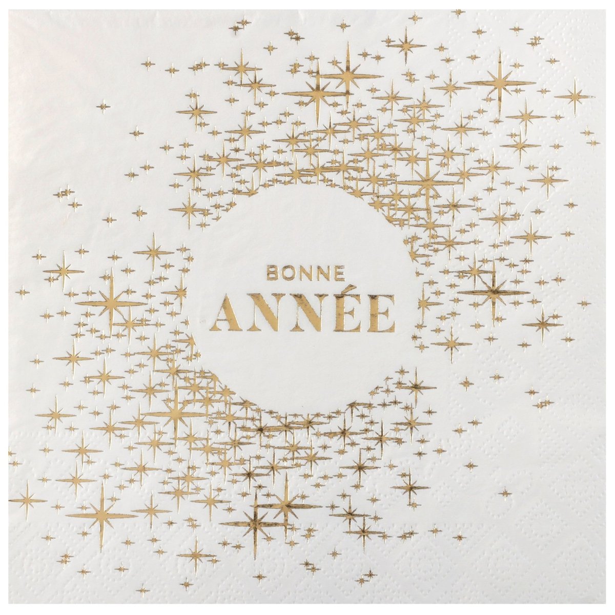 SANTEX New Year Glittering "Bonne Année" Large Lunch Napkins, 10 Count 3660380115670