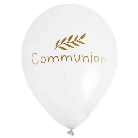 SANTEX Religious Communion White Latex Balloons, 12 Inches, 6 Count