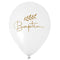 SANTEX Religious Floral Baptism "Baptême" Latex Balloons, White and Gold, 12 Inches, 6 Count