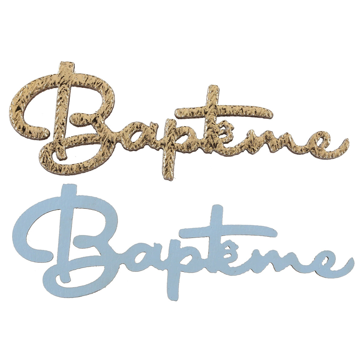 SANTEX Religious Floral Baptism "Baptême" Table Scatter, Light Blue and Gold, 1 Count