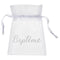 SANTEX Religious Floral Baptism White "Baptême" Small Organza Bags, 6 Count