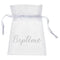 SANTEX Religious Floral Baptism White "Baptême" Small Organza Bags, 6 Count