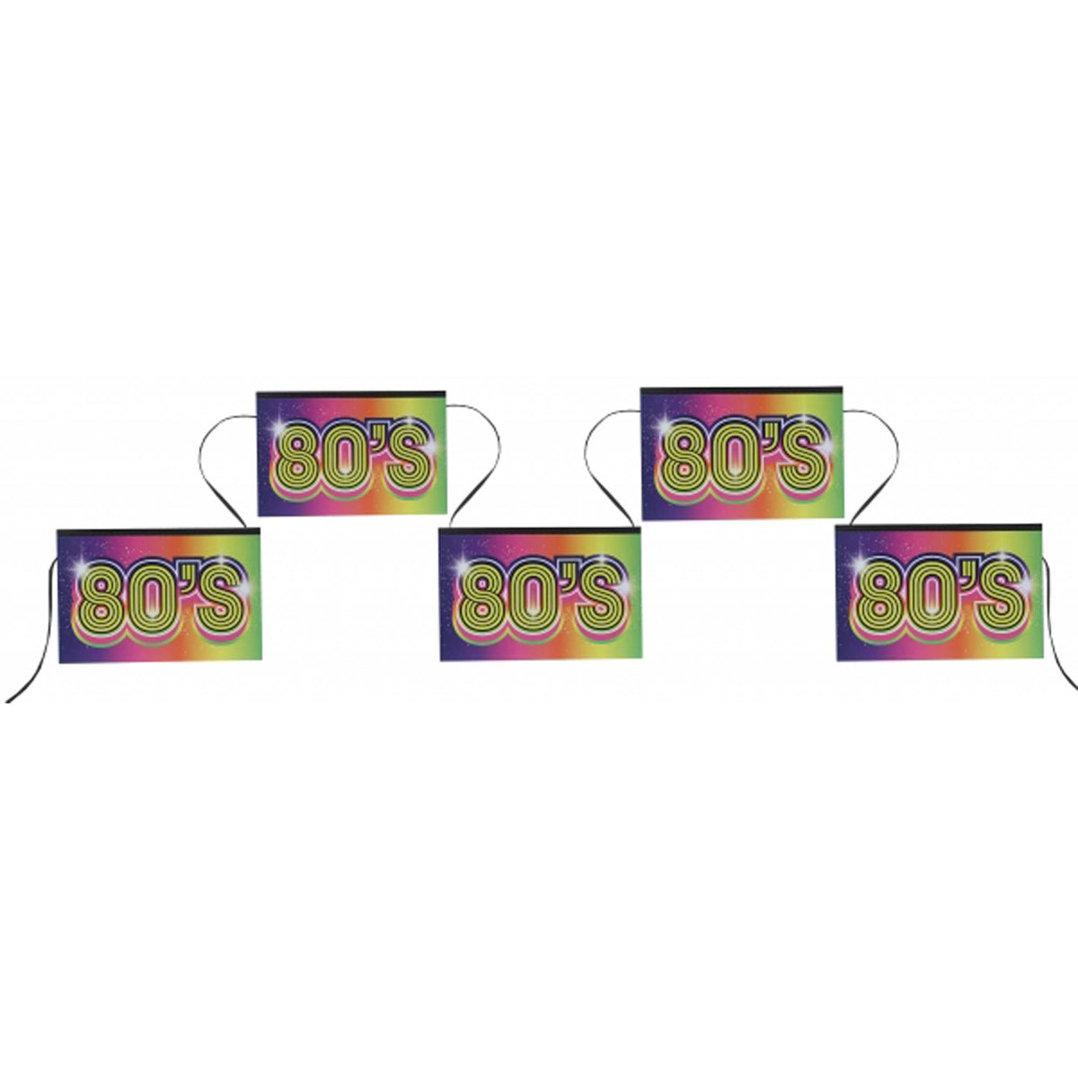 SANTEX Theme Party 80's Banner, Multicolor, 5 Meters, 1 Count