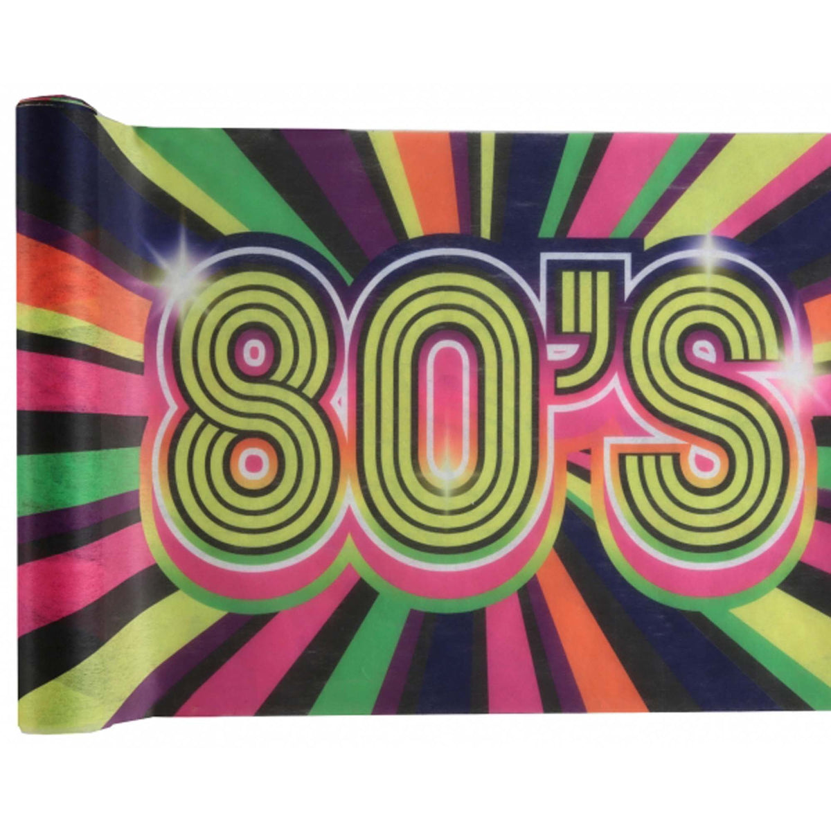 SANTEX Theme Party 80's Table Runner, Multicolor, 5 Meters, 1 Count