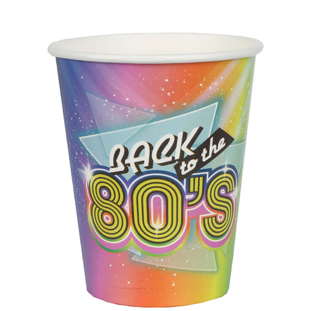 SANTEX Theme Party 80s Party Paper Cups, 9 oz, 10 Count 3660380054450