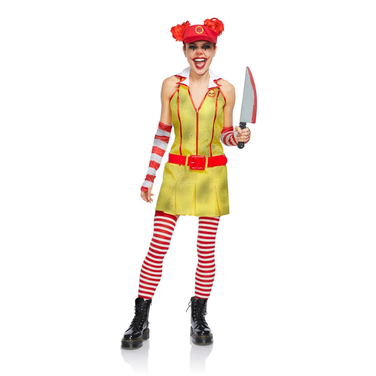 Seeing Red Inc. Costumes Evil Fast Food Clown Costume for Adults, Yellow and Red Dress