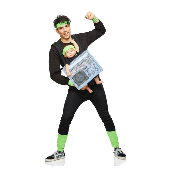 Movie Gym Instructor Boombox Costume for Adults and Baby