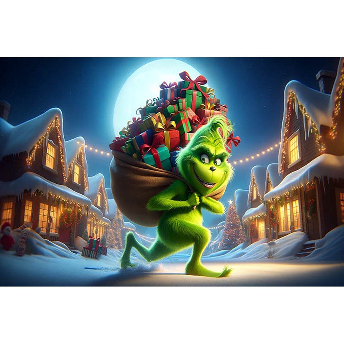 Shaoxing Keqiao Chengyou Textile Co.,Ltd Christmas Grinch Scene Setter, 39 x 59 Inches, 1 Count 840482505194