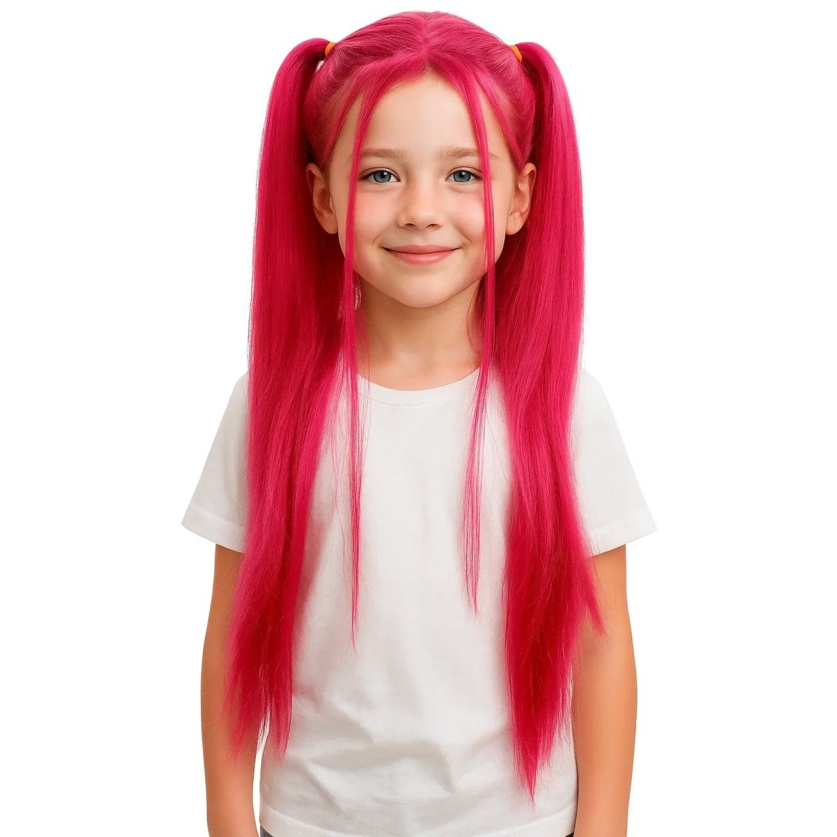 Shaoxing Keqiao Chengyou Textile Co.,Ltd Costume Accessories Fuchsia Pigtails Wig for Kids 840482507488