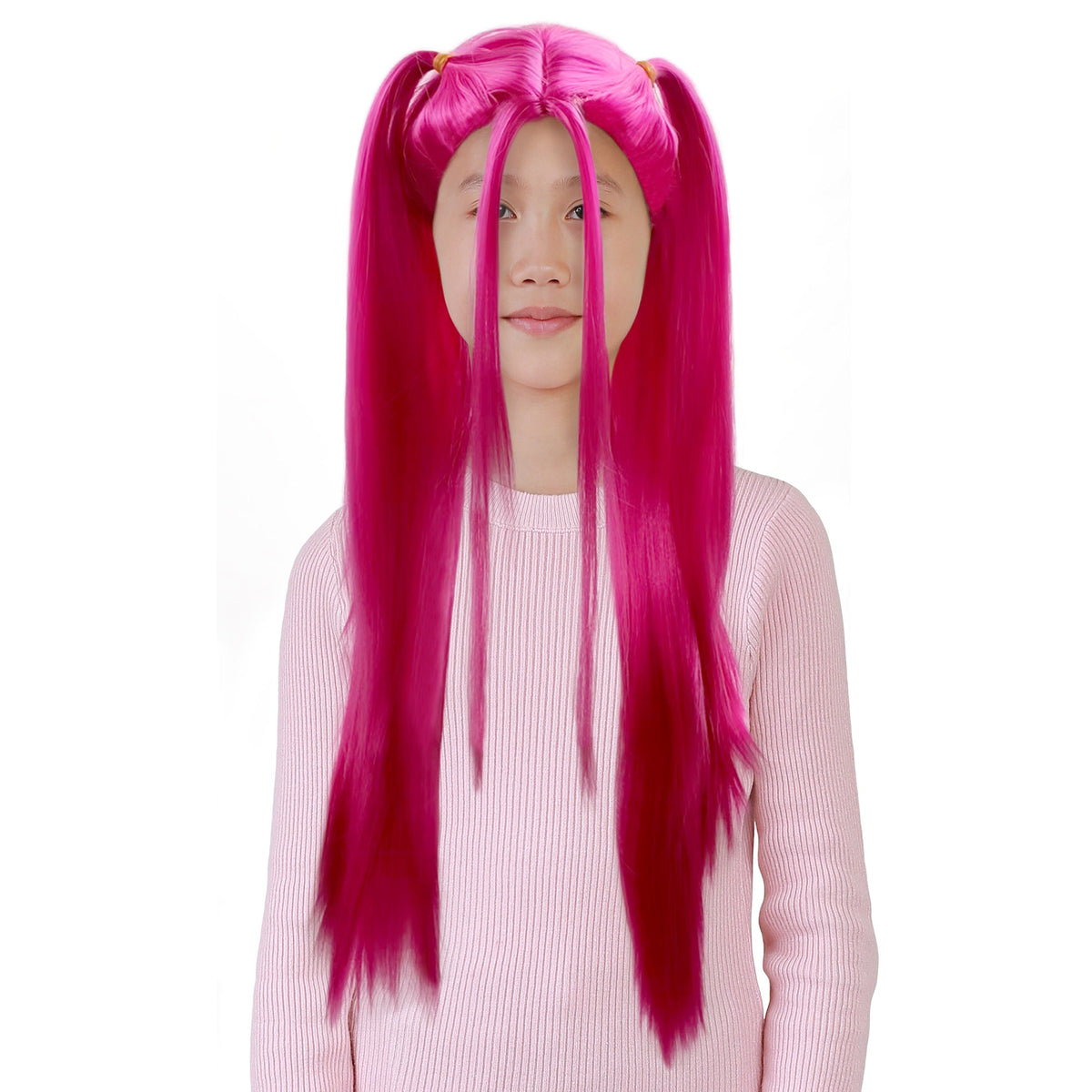 Shaoxing Keqiao Chengyou Textile Co.,Ltd Costume Accessories Fuchsia Pigtails Wig for Kids 840482507488