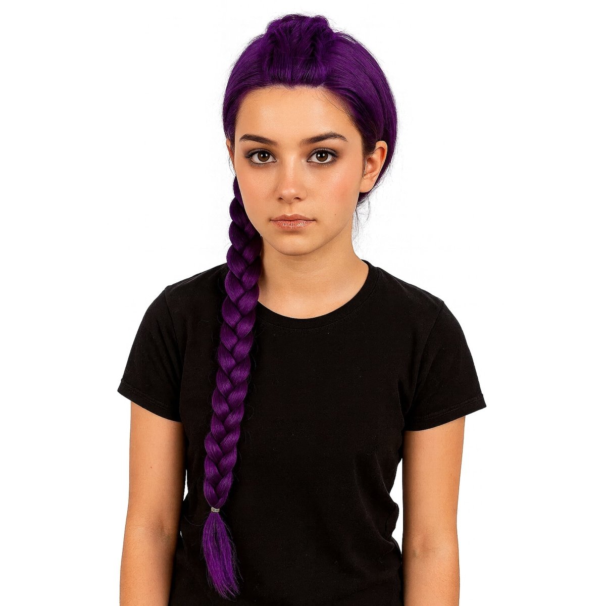 Shaoxing Keqiao Chengyou Textile Co.,Ltd Costume Accessories Purple Braid Wig for Kids 840482507518
