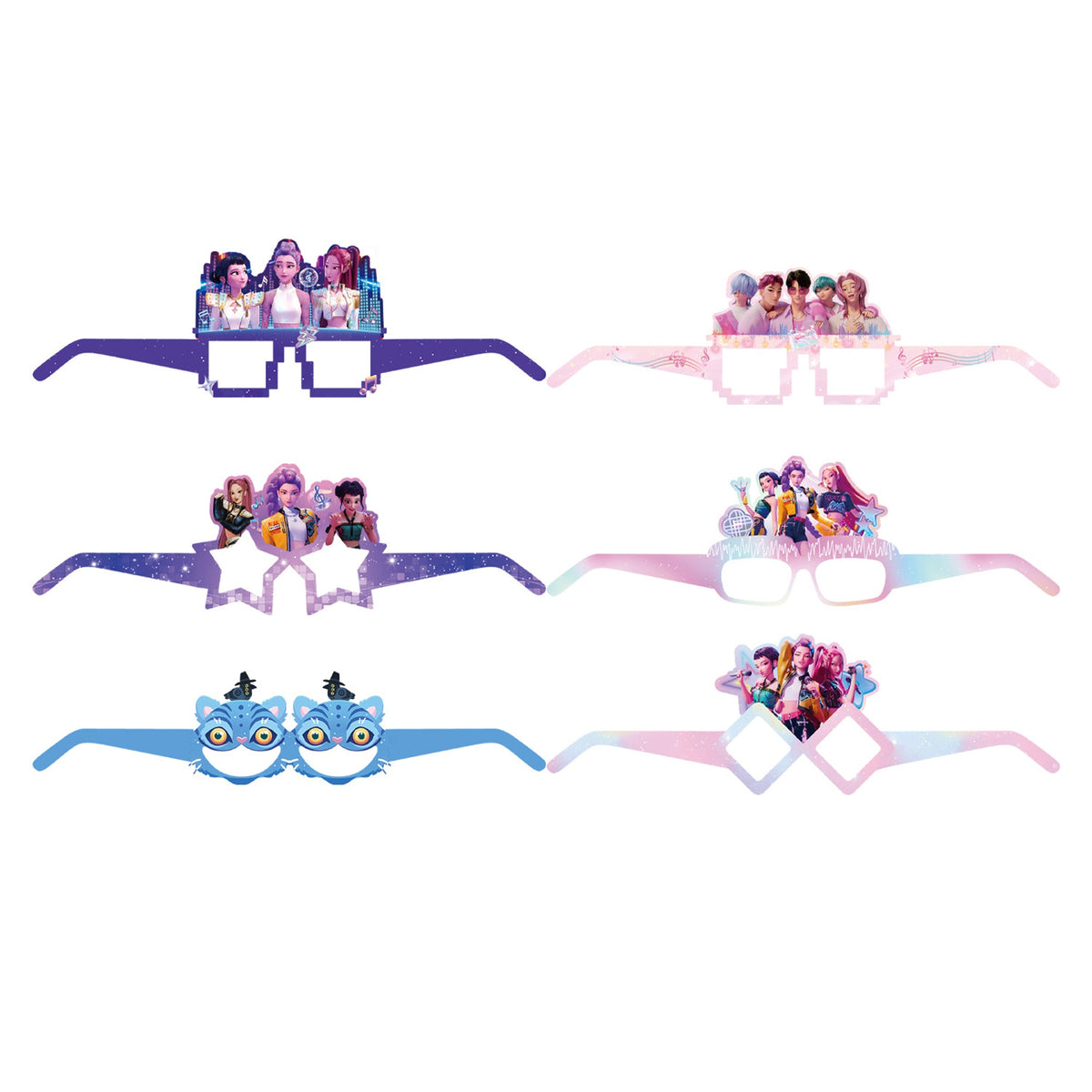 Shaoxing Keqiao Chengyou Textile Co.,Ltd Kids Birthday Dancing Idols Birthday Paper Glasses, 12 Count 840482507631