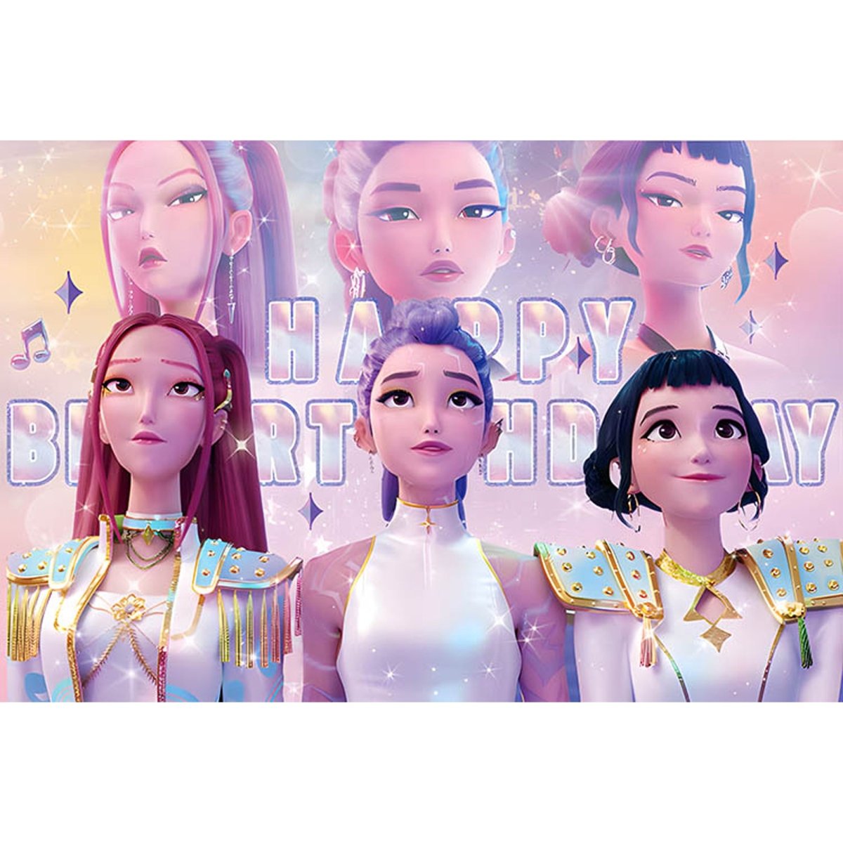 Shaoxing Keqiao Chengyou Textile Co.,Ltd Kids Birthday Dancing Idols Birthday Scene Setter, 39 x 59 Inches, 1 Count 840482507662