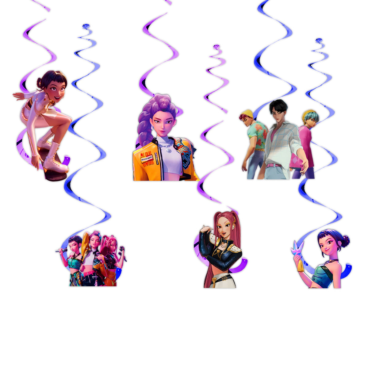Shaoxing Keqiao Chengyou Textile Co.,Ltd Kids Birthday Dancing Idols Birthday Spiral Decoration Kit with Cutouts, 6 Count 840482507624