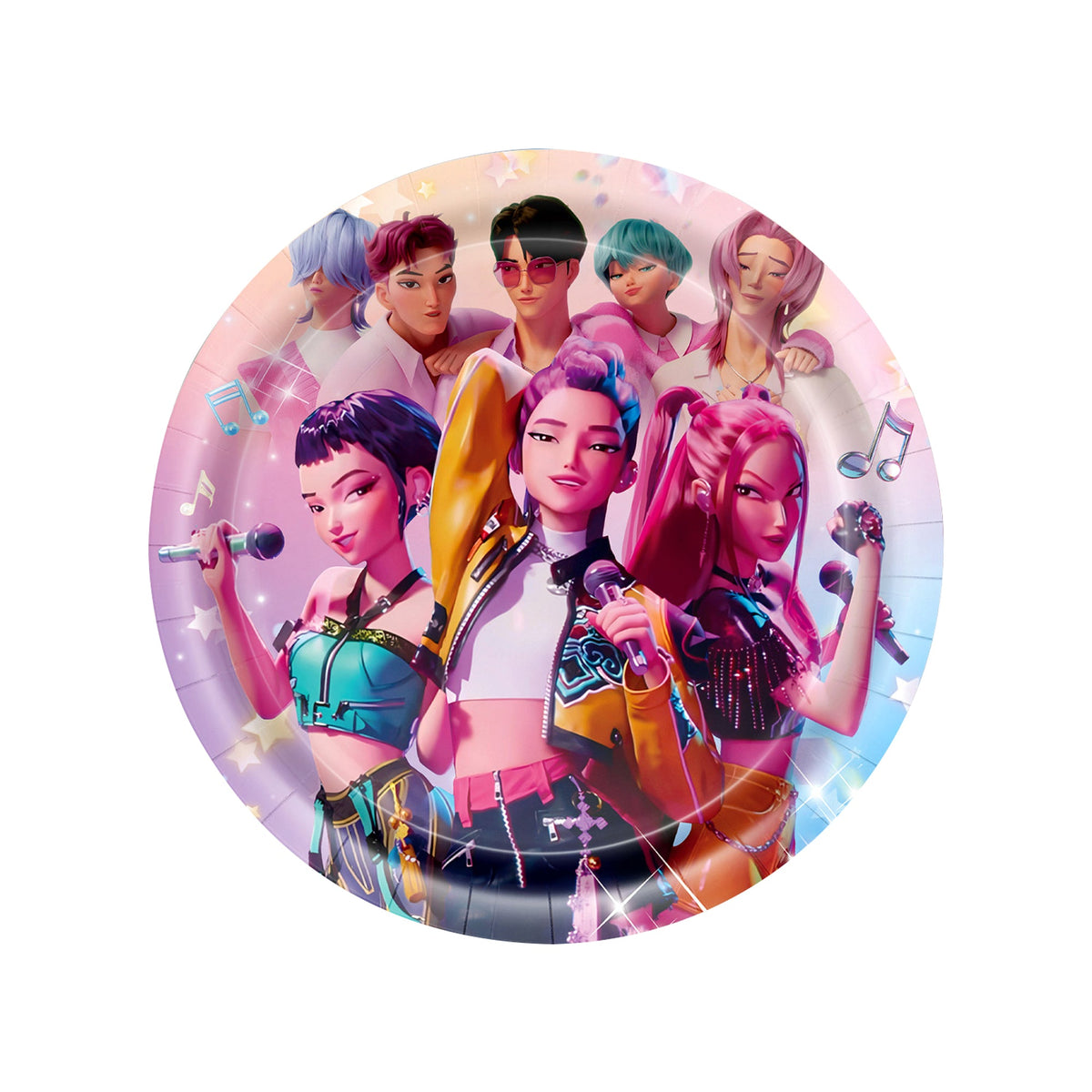 Shaoxing Keqiao Chengyou Textile Co.,Ltd Kids Birthday Dancing Idols Large Round Lunch Paper Plates, 9 Inches, 10 Count 840482507549