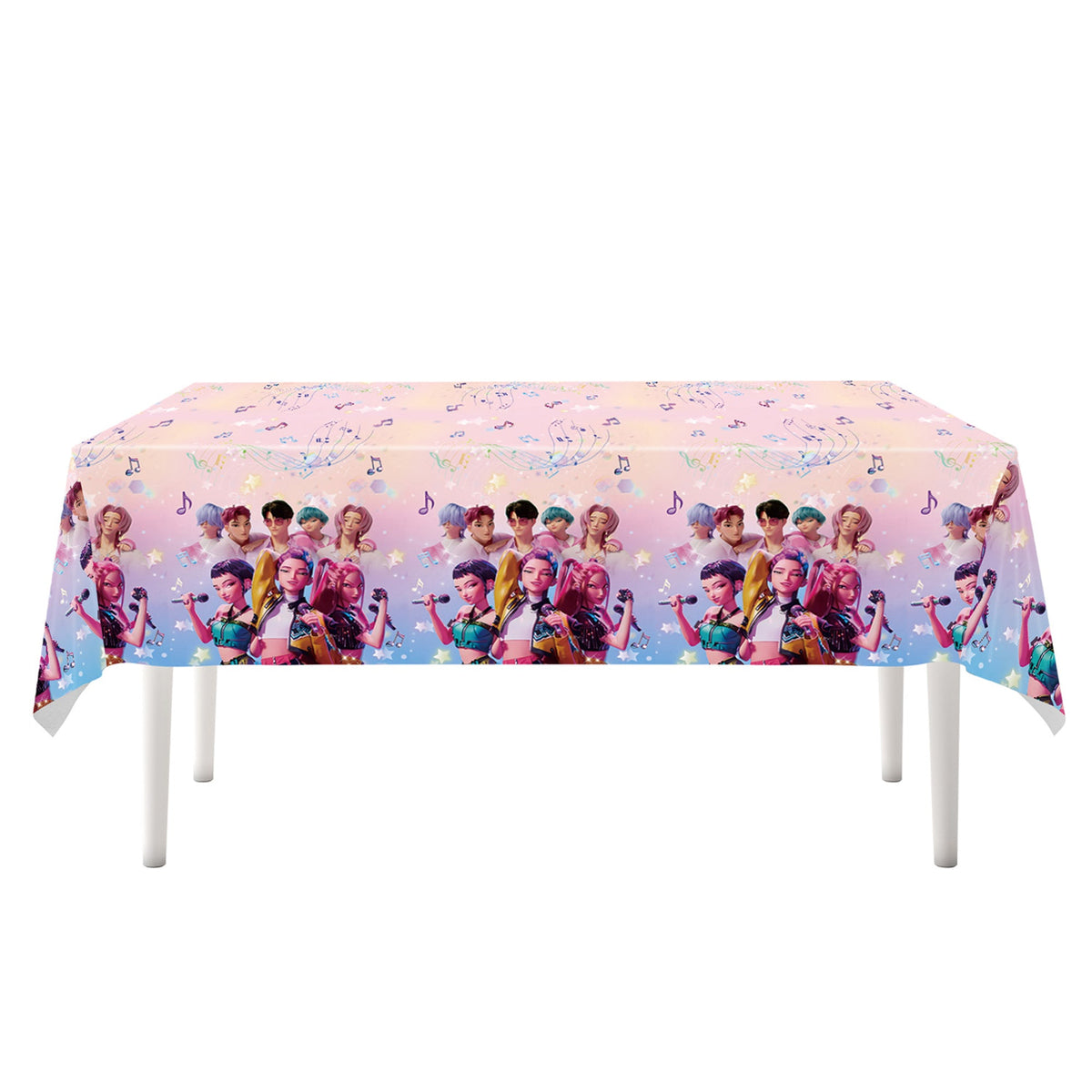 Shaoxing Keqiao Chengyou Textile Co.,Ltd Kids Birthday Dancing Idols Rectangular Plastic Table Cover, 43 x 71 Inches, 1 Count 840482507525