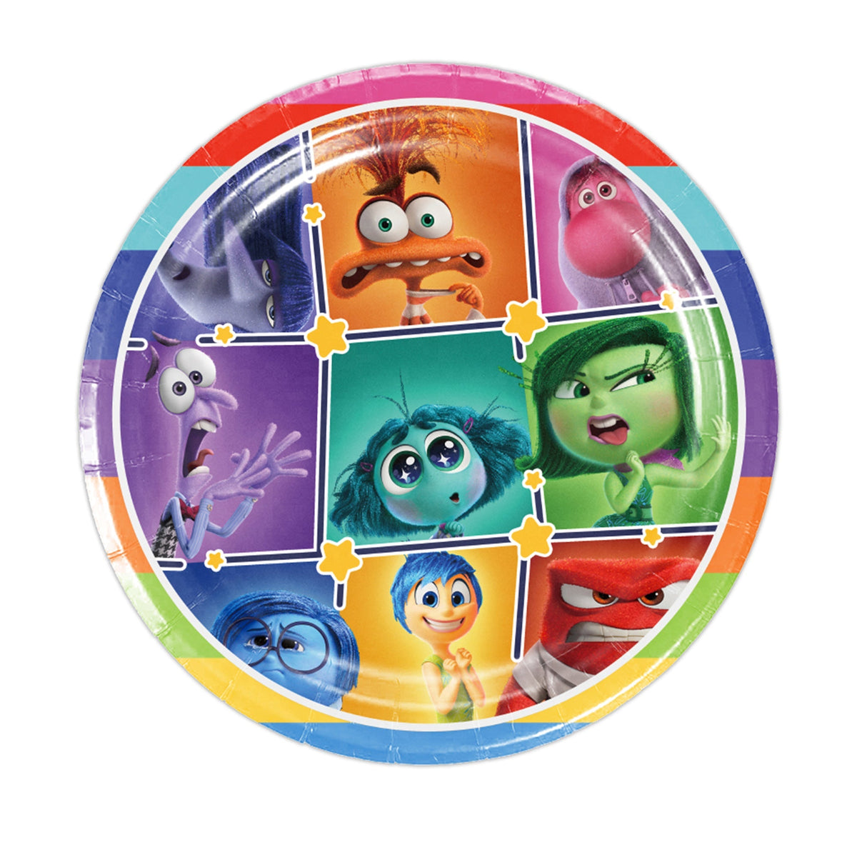 Shaoxing Keqiao Chengyou Textile Co.,Ltd Kids Birthday Inside Out 2 Birthday Large Round Lunch Paper Plates, 9 Inches, 10 Count 810120717500