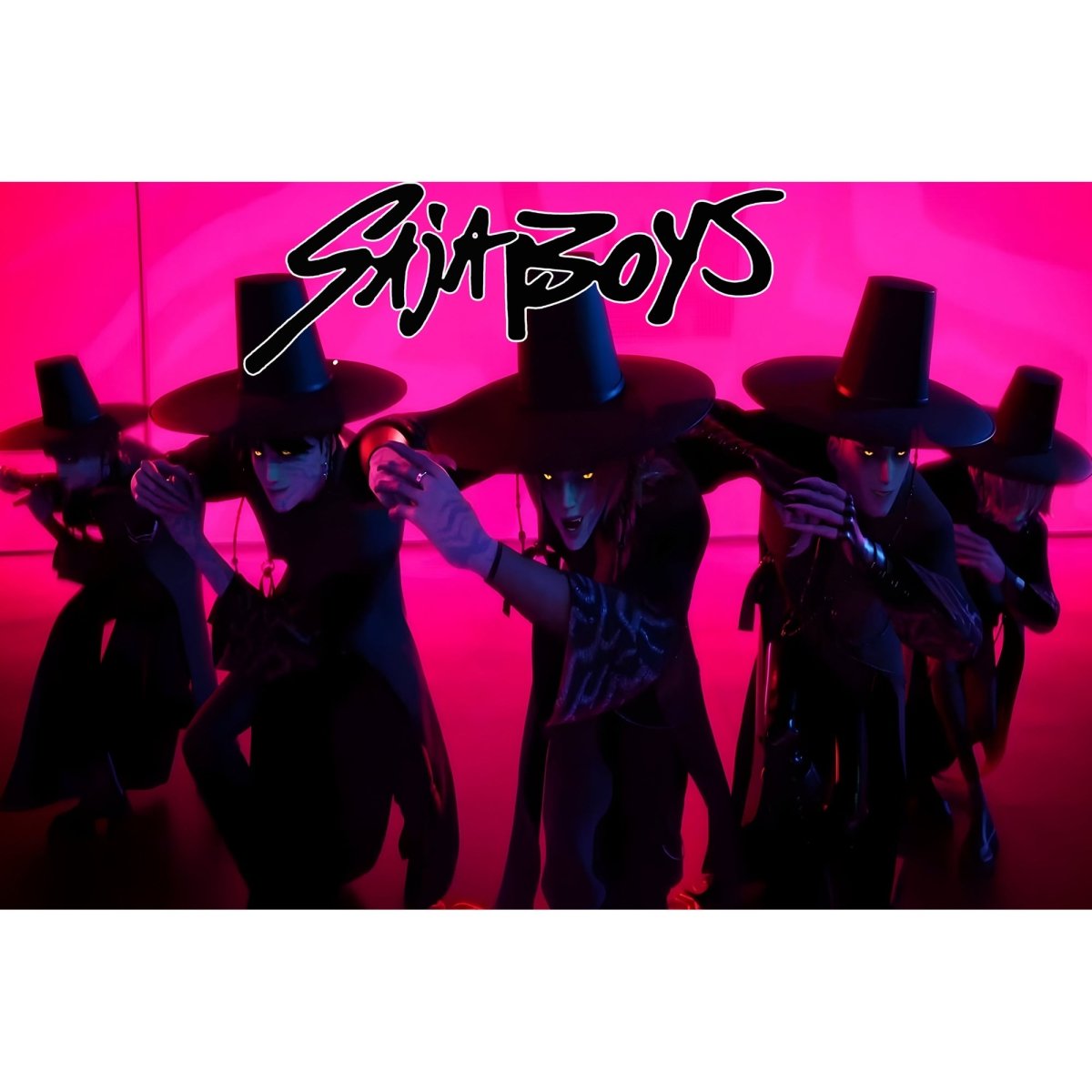 Shaoxing Keqiao Chengyou Textile Co.,Ltd Kids Birthday Kpop Anime Backdrop, Demon Hunter Inspired Boy Band, 39 x 59 Inches, 1 Count 840482509482