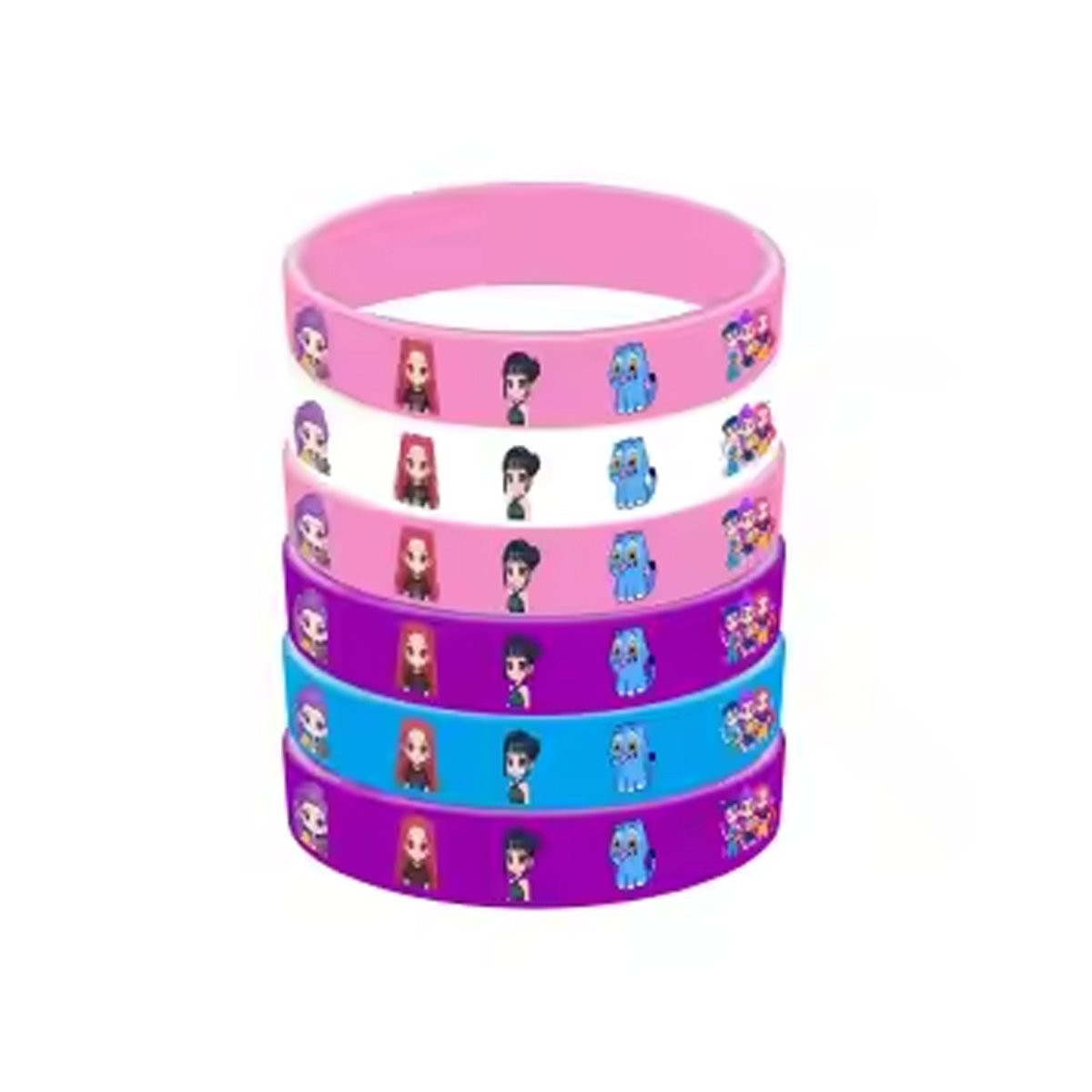Shaoxing Keqiao Chengyou Textile Co.,Ltd Kids Birthday Kpop Anime Bracelets, Demon Hunter Inspired Pop Signer, 6 Count 840482509581