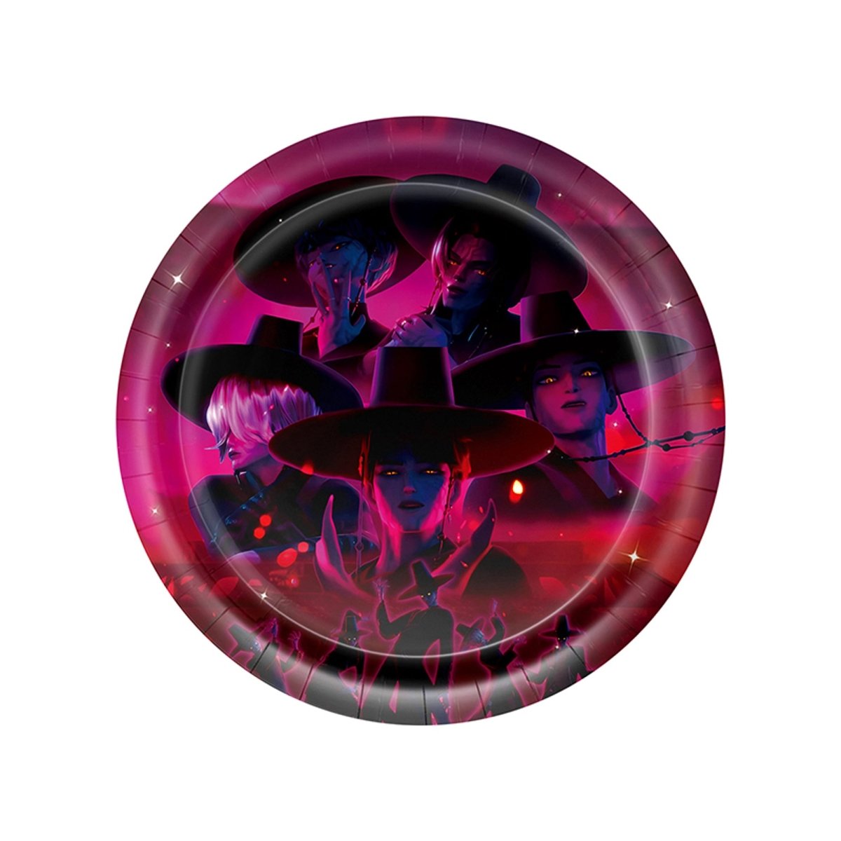 Shaoxing Keqiao Chengyou Textile Co.,Ltd Kids Birthday Kpop Anime Large Round Lunch Paper Plates, Demon Hunter Inspired Boy Band, 9 Inches, 10 Count 840482509376