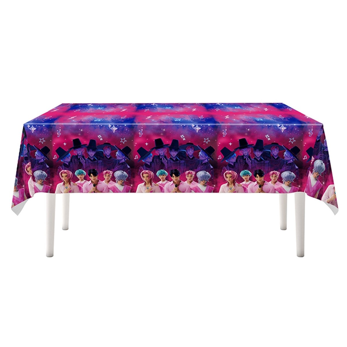 Shaoxing Keqiao Chengyou Textile Co.,Ltd Kids Birthday Kpop Anime Rectangular Plastic Table Cover, Demon Hunter Inspired Boy Band, 43 x 71 Inches, 1 Count 840482509352