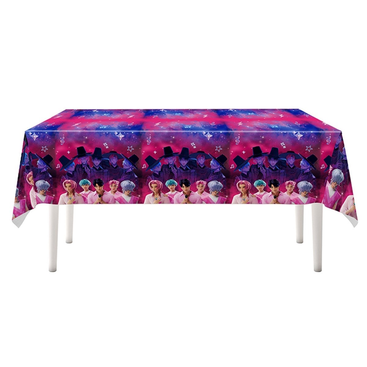 Shaoxing Keqiao Chengyou Textile Co.,Ltd Kids Birthday Kpop Anime Rectangular Plastic Table Cover, Demon Hunter Inspired Boy Band, 43 x 71 Inches, 1 Count 840482509352