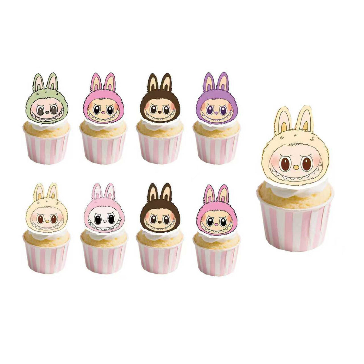 Shaoxing Keqiao Chengyou Textile Co.,Ltd Kids Birthday Lafufu Birthday Cupcake Toppers, 12 Count 840482507235