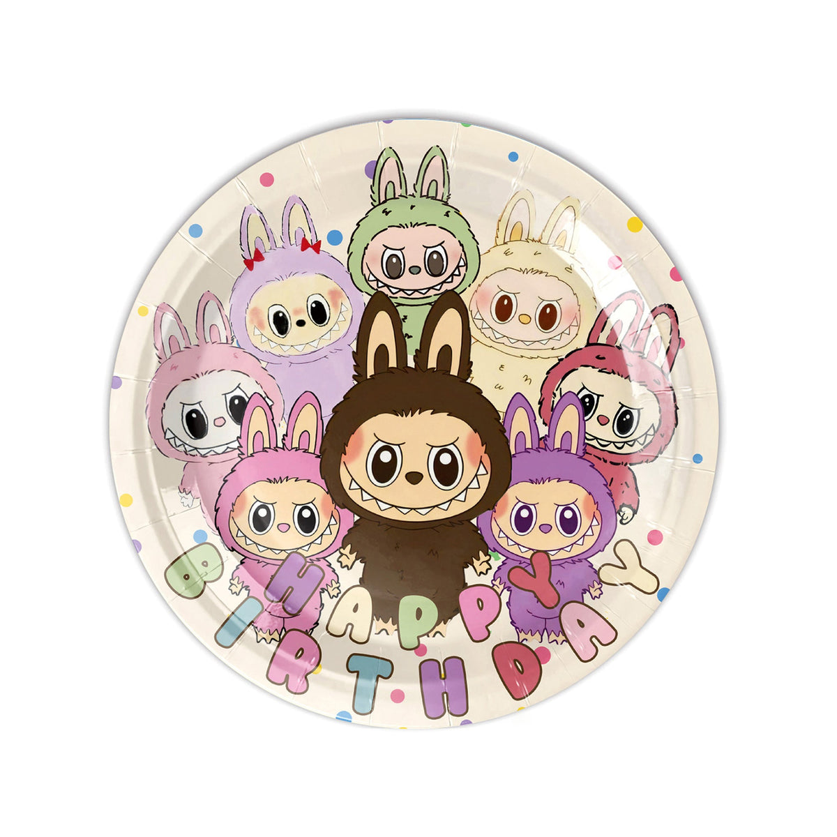 Shaoxing Keqiao Chengyou Textile Co.,Ltd Kids Birthday Lafufu Large Round Lunch Paper Plates, 9 Inches, 10 Count 840482507198