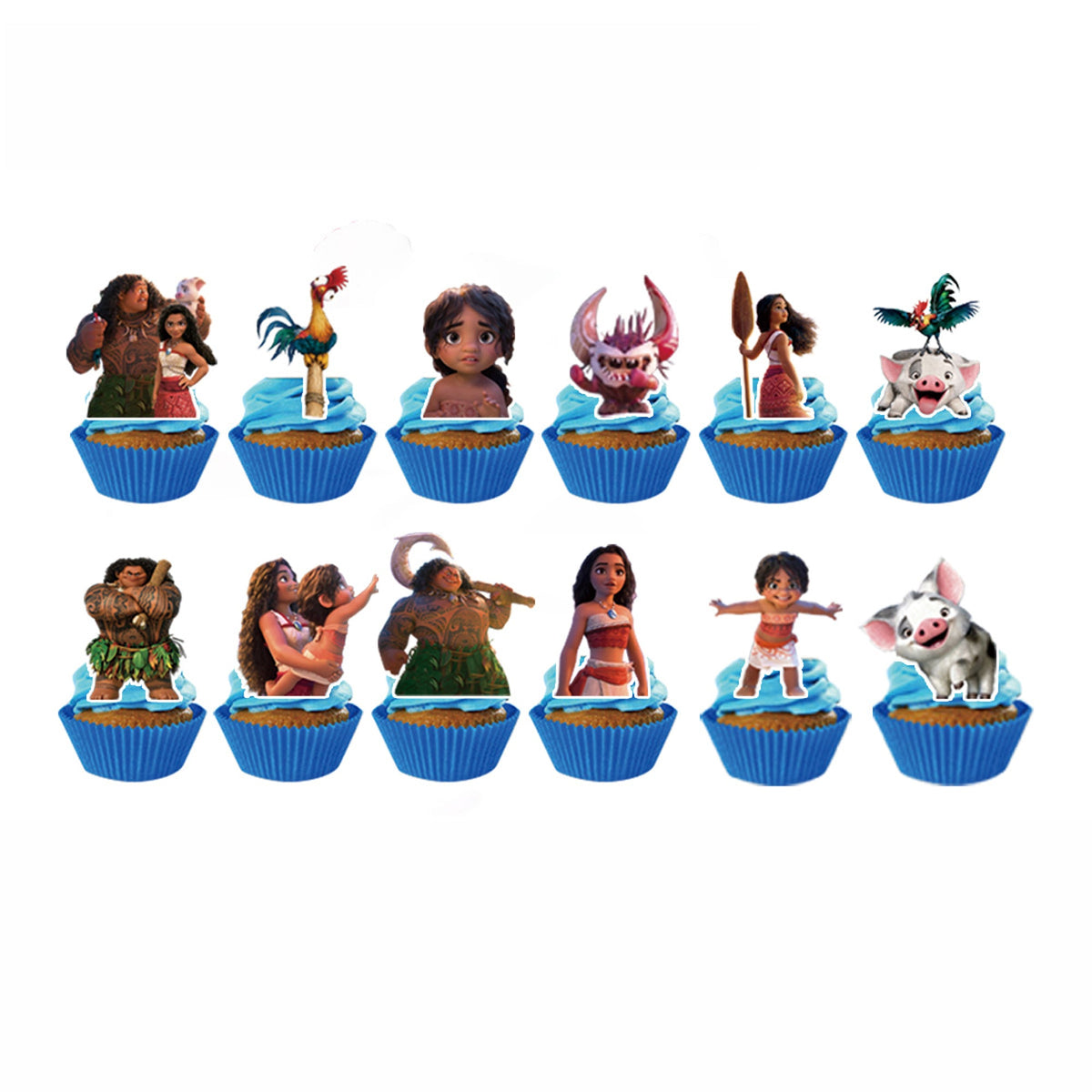 Shaoxing Keqiao Chengyou Textile Co.,Ltd Kids Birthday Moana Birthday Cupcake Toppers, 12 Count 840482505293
