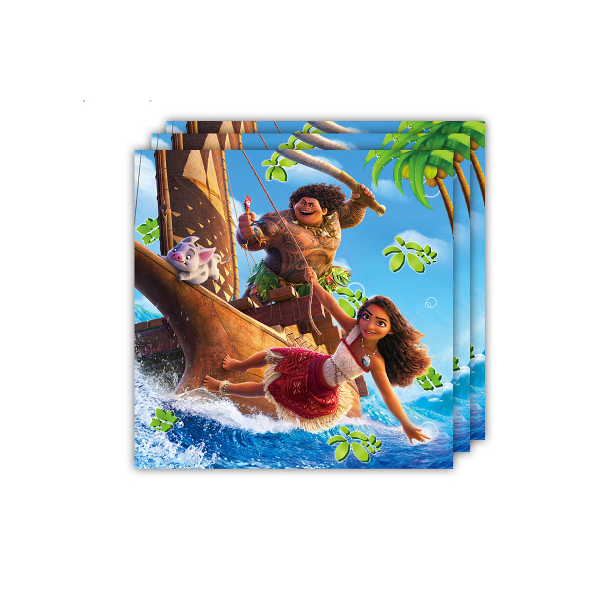 Shaoxing Keqiao Chengyou Textile Co.,Ltd Kids Birthday Moana Birthday Large Lunch Napkins, 20 Count 840482505170