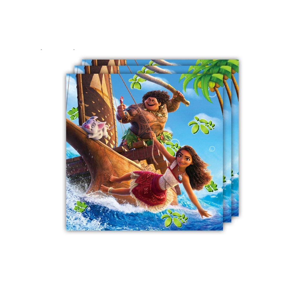 Shaoxing Keqiao Chengyou Textile Co.,Ltd Kids Birthday Moana Birthday Large Lunch Napkins, 20 Count 840482505170