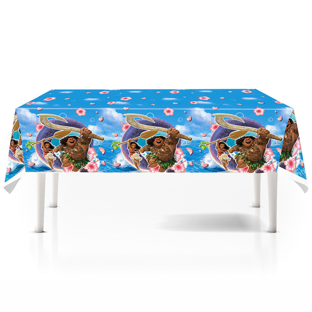 Shaoxing Keqiao Chengyou Textile Co.,Ltd Kids Birthday Moana Birthday Rectangular Plastic Table Cover, 43 x 71 Inches, 1 Count 840482505231